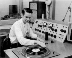 Radio DJ Mixing Vinyl